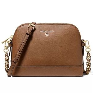 Michael Kors Jet Set Charm Small Leather Dome Crossbody!